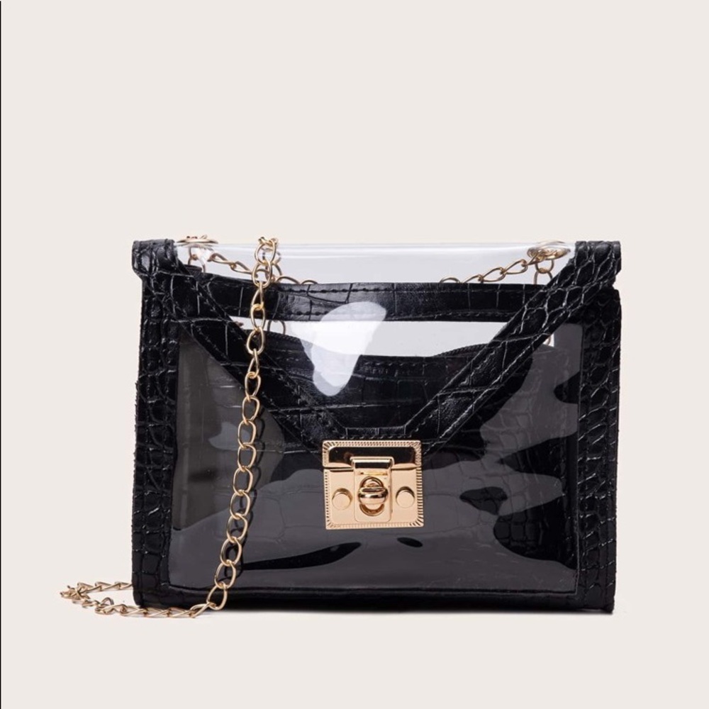 Plastic black handbag